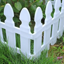 Lawn Border Edge Pack of 4 Plastic Edging Picket Garden Fence Panels Decorative