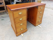 Antique Pedestal Pine Office Desk Small - Medium Writing Desk 1920s 