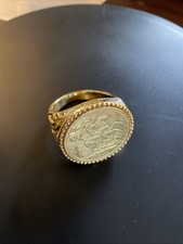 18ct Gold Plated Full Sovereign Ring