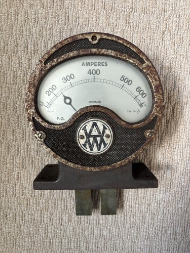 Vintage industrial ammeter - ,
