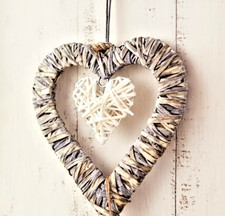 Rustic Wicker Hanging Heart