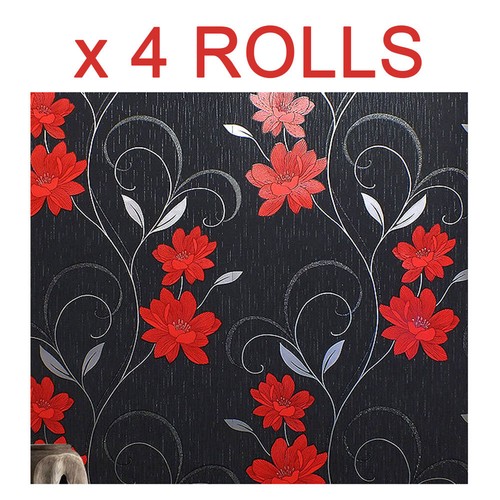 Black red flower - flower, wallpaper