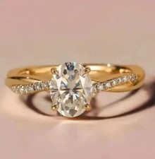 3 CTW Oval Cut Moissanite