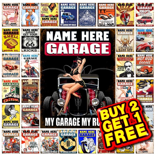 Garage personalised metal - garage, tin