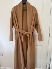Handmade Camel Cashmere Wool Coat Belted Wrap Max Mara Style UK 14/16 