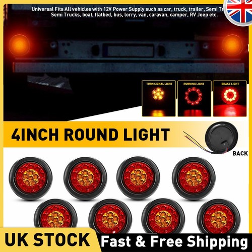 4inch round red amber - 4inch,
