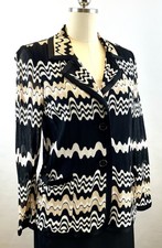 MISSONI SIZE M/L Black/White/Tan Cardigan Blazer