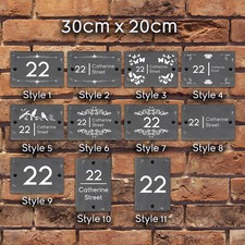 Rustic Natural Slate House Gate Sign Plaque Door Number Personalised Name Plate