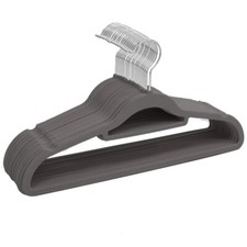 Gray Velvet Hangers 100Pcs Non