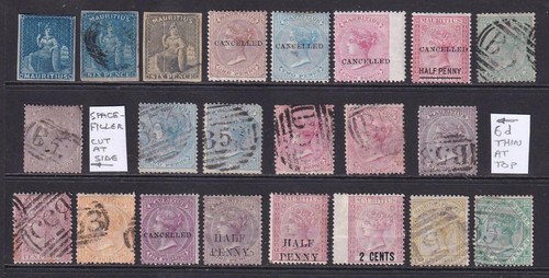 Mauritius stamps 1859 - mauritius, qv