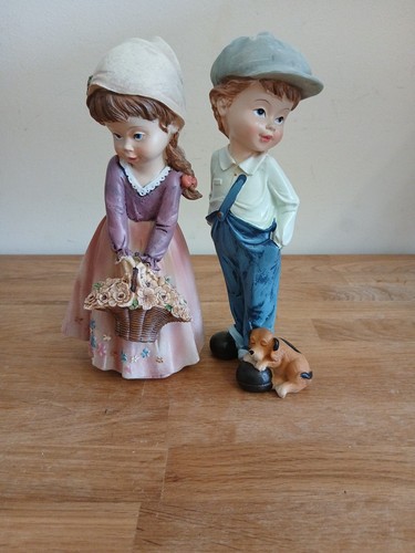 Vintage garden couple figures - vintage,