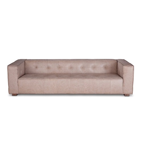 Portia cream leather sofa - cream,