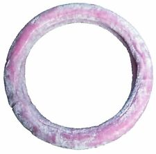 Think Pink Fluffy Furry Velour Interior Car Steering Wheel Cover Glove