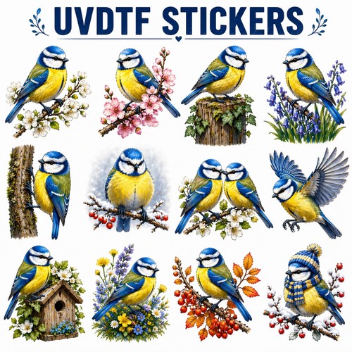 Vintage bird stickers for mugs - vintage,