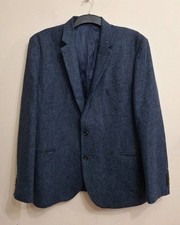 Marks & Spencer Collection Luxury Tailored Blue Moon Tweed Blazer Size 48