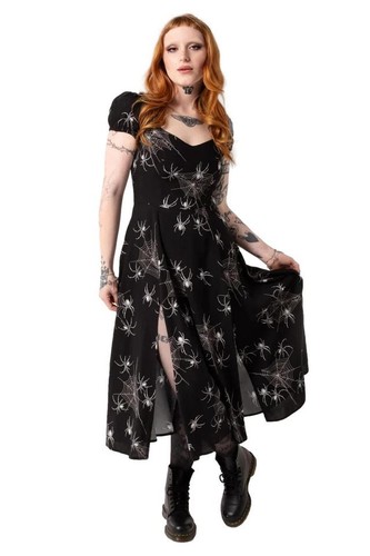 Grungy spider midi dress - spider,