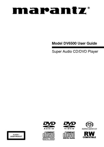 Marantz dv6500 dvd - dv6500, player