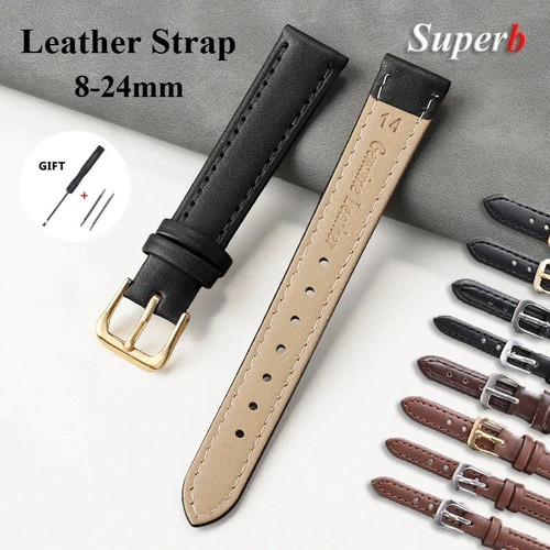 Genuine leather watch - watch, strap