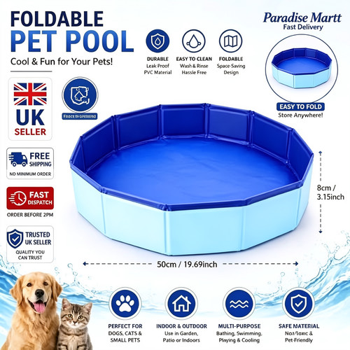 Large foldable dog pool cat - large,