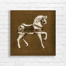 Vintage Carousel Horse Sepia