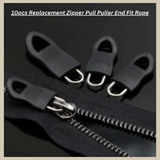 10pcs  Replacement Zipper Pull Puller End Fit Rope Tag Clothing Zip Fixer Broken