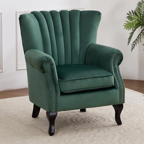 Green velvet upholstered - velvet,