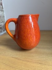Jars France Tourron Handmade Orange Stoneware jug 12cm Rustic Ceramic Jug
