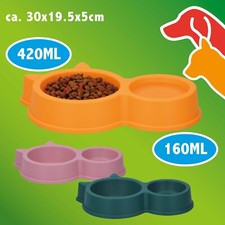 Double Cat Food Bowl Water