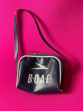 Vintage Air Hostess bag 1960s navy blue BOAC with handles bird logo fit 12” doll