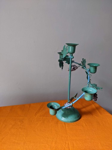 Tole metal candelabra candle