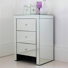Venetian 3 Drawer Bedside - Manchester Collection - H66cm  W45cm D35cm