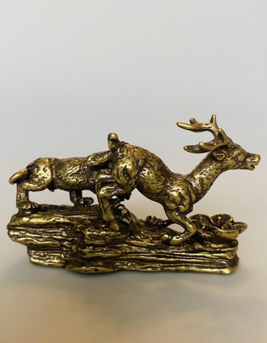 Brass statuette tiger - brass, hunts