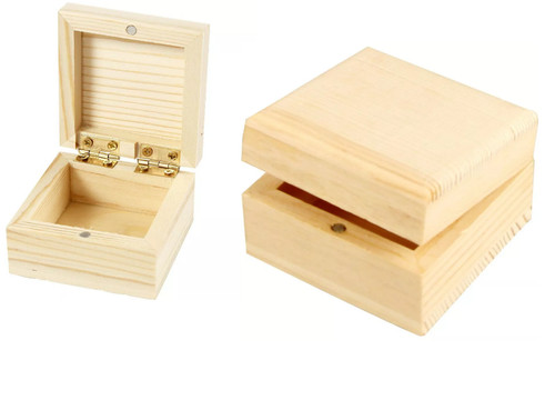 Wooden box pine jewellery - wooden,