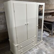 HANDMADE AYLESBURY TRIPLE 2 DRAWER FULL MIRRORED WARDROBE IVORY (NOT FLATPACKED)