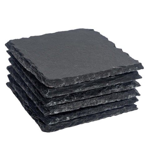 Square slate coasters - slate, &