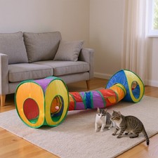 Foldable Pet Cat Tunnel Rabbit Pop Up Rainbow Tunnel Tube Puppy Kitten Play Toys