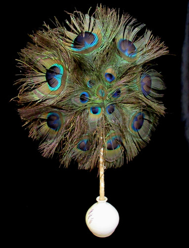 Peacock feather circular fan - a,