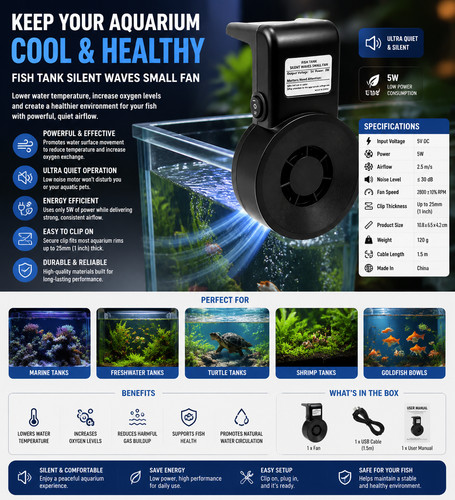 Aquarium cooling fan - cooling, quiet