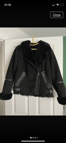 Black women suede fur - black, women’s
