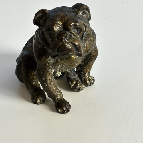 Small bronze bulldog figurine - bulldog,