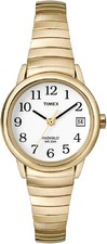 Timex Easy Reader Women’s 25mm Watch Gold Tone Expansion Band Quartz Date T2H351