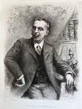 J J Weerts Etching Etching Portrait Man Bezel Monocle Henry Roujon