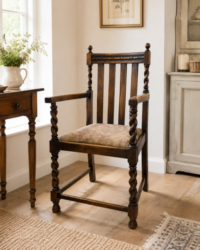 Antique oak barley twist - antique,