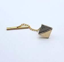 Tie Pin Tie Tack Two Tone Gold Plated Crystal
