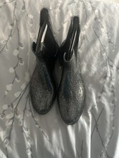 Mud Rocks Ladies Ankle Wellies – Size 7 – Grey Glitter – BNWT