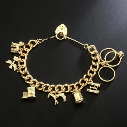 9ct gold belcher bracelet - belcher,