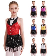 Girls Sequins Tassel Latin
