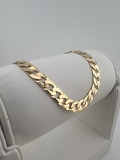 9ct Solid Gold Men’s Chain 24 INCH - 7mm Flat Curb Chain - Full UK Hallmark