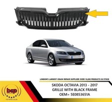 SKODA OCTAVIA 2013 - 2017 MAIN GRILLE WITH BLACK TRIM  5E0853651A