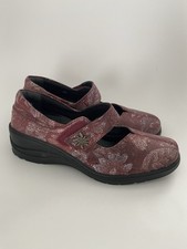 Loretta Orthopaedic Handmade Leather Comfort Shoes Size 4 Red Wine Floral New